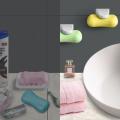 1pc Magnetic Soap Holder Magic Soap Dish Organizer Bathroom Accessories Wall Mounted Sponge Holder Bathroom Kitchen Storage Rack. 