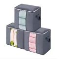 Large Foldable Storage Bag Organizer Clothes Storage Container for Blanket Comforter Clothing Bedding with Durable Handles, Grey. 