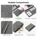 RFID Card Case Matte Antique PU Wallet Anti-Th eft Brush Passp ort Holder Multi-Function Certifica te Business Wallets Co in Bag Zipper Multi-Card Position ID Credit Cards Holders. 