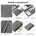 RFID Card Case Matte Antique PU Wallet Anti-Th eft Brush Passp ort Holder Multi-Function Certifica te Business Wallets Co in Bag Zipper Multi-Card Position ID Credit Cards Holders. 
