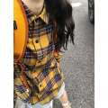 118 Image 300 pounds fat mm spring and autumn checkered plus size jacket shirt. 