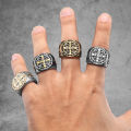 Superman Ruoias Exorcism Saint Benedict Cspb Cross Men Rings Punk Hip Hop for Boyfriend Male Stainless Steel Jewelry Creativity Gift Wholesale. 