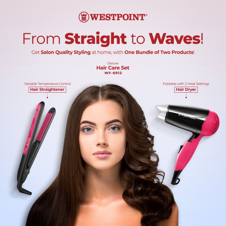 Westpoint%202%20in%201%20Hair%20Care%20Set%20WF-6912%20-%20Professional%20Hair%20Straightener%20Wet%20/%20Dry%20Straightening%20Ceramic%20Flat%20Iron%20%7C%20Professional%20Ionic%20Hair%20Dryer%20Hair%20Blow%20Dryer%20for%20Fast%20Drying%20-%20Image%202