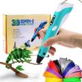 3D Pen 3D Printing Pen PLA Drawing Printer Pen LCD Display with 3 Colors Random Filament Refills, Art Crafts Gift for Kids Adults. 