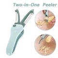 Two-way folding portable fruit and vegetable peeler two-in-one. 