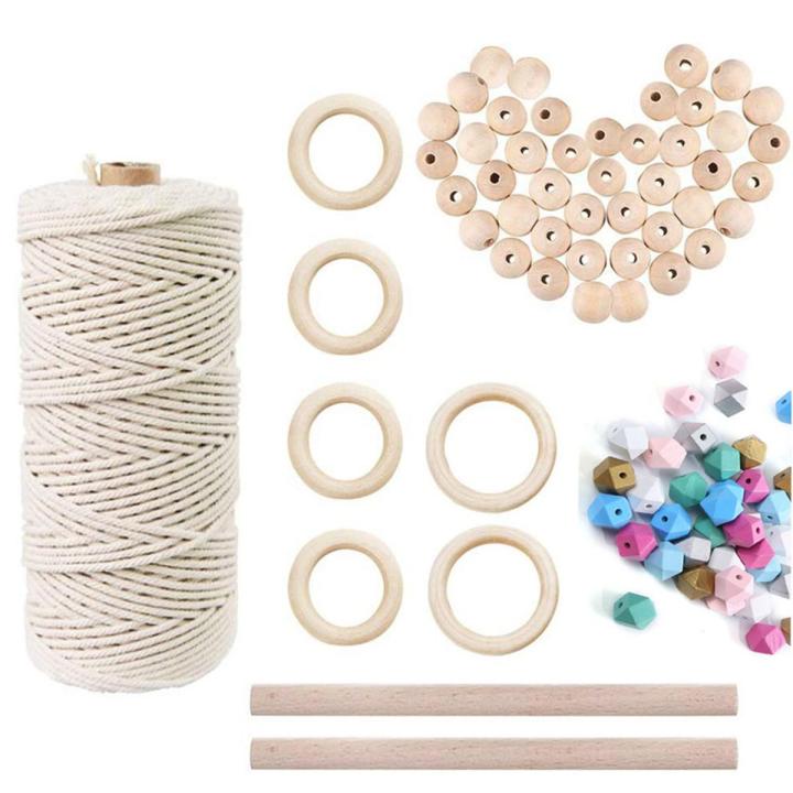 2 size , 1 , 2 mm Braided Soft Beige Twisted Cotton Rope Cord Craft Macrame String DIY Handmade Tying Thread Macrame Cord Rope - Beige