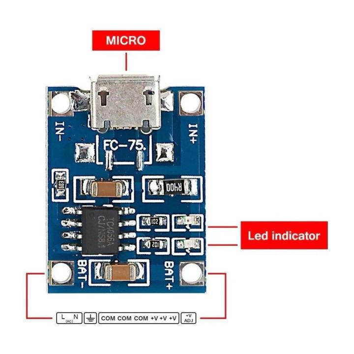 1/10PCS - TP4056 5V 1A Micro USB 18650 Lithium Battery Charging Control Board
