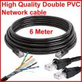 6 Meter High Quality Double PVC Network cable LAN Cable Ethernet Cable Fast Patch Lead Networking Cat6 For Modem Rooter to Laptop And PC Computers Cat6 Black Color ( ORIGINAL Elot )add76. 