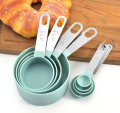 Plastic measuring spoon set stainless steel handle measuring cup measuring spoon set with scale. 