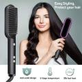 Hair Straightening Brush For Girls Electric Hair Straightener Curler Heating Styling Comb Straightening and Curling Hair 2 in 1 Styling Tool Three-minute styling straight hair comb. 