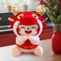 Cartoon Chinese Dragon Pillow Stuffed Animal Toy Cute for Housewarming Gift. 