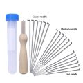 Felting Needles Kits Wool Felting DIY Supplies PIN Felting Needle Tool Set with 18 Felting Needles With Clear Bottle - silver and wood color. 