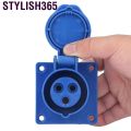 Stylish365 3 Pin Concealed Industrial Outlet PC Brass Blue CEE Socket for Electric Power IP44 EU Plug 220‑250V. 