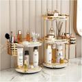 4pcs Nordic Metal Cosmetic Organizer 360° Rotating Storage Rack Desktop Makeup Skin Care Products Finishing Bathroom Shelf Organizer. 