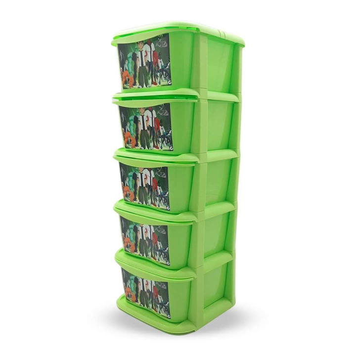 5 Layer Cabinet Premium Plastic For Storage Organizer - Aqua Plast 5 Layer Storage Box Storage Drawer - Jewelry Box High-Quality Chester Plastic Strong Decorated Printed Drawer Cabinet Rack Kitchen Cabinet Box