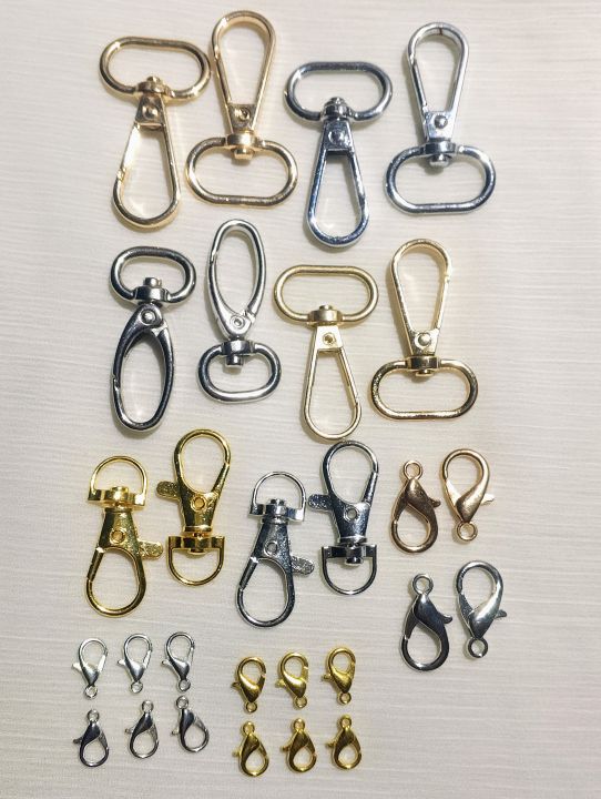 Mixed Metal Hooks & Lobster Clasp Buckle Set – Swivel, Trigger & Keychain Hooks for DIY Crafts, Jewelry, Bags & Keychains