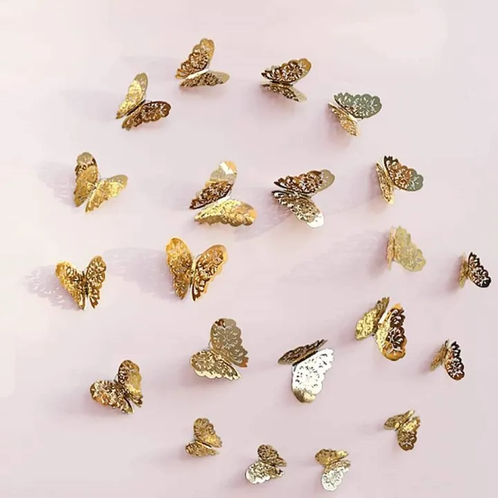 3D%20Butterfly%20Golden%20Wall%20Sticker%20Home%20Decor%20Pack%20of%2012%20-%20Image%202