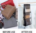 Hanging Handbag Purse Organizer,Breathable Polyester Fiber+PVC Handbag Organizer,6 Easy Access Pockets,Wardrobe Closet Space Saving Organizers. 