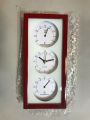 Jaz Plastic Wood Effect Clock Weather Station With Temperature And Hygrometer. 