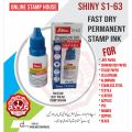 Shiny SI-63 Premium Permanent Stamp Ink Blue Color 15ml fast quick dry permanent stamp ink for plastic , rubber , nylon printing. 