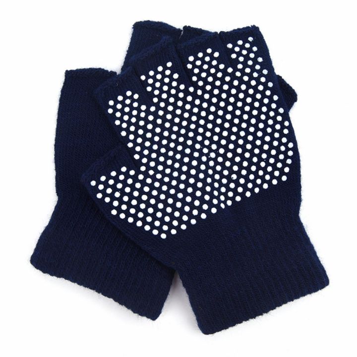 1pair Cotton Breathe Non Slip Half Finger Gym Training Gloves Fitness Yoga Glove