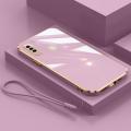 For OPPO A31 Cover with Wrist Strap Fashion Shiny Plating Square Bumper Girls Phone Case Soft TPU Silicone Shockproof Protective Back Cover. 