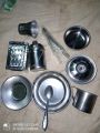 Stainless Steel Kids Kitchen Toys Set With  Free Plastic Basket/Bowl  Miniature Cooking Set Simulation Tableware Toy Pretend Play Cook Toy for Kids. 