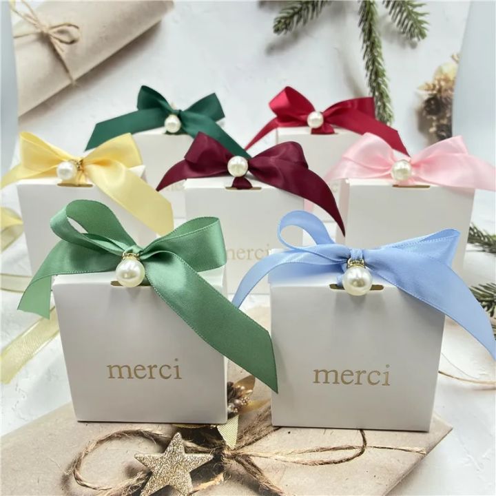 10 s White Paper Box Small Gift Packaging Boxes Wedding Gifts For Guests Candy Box Baby Shower Party Christmas Sweet Boxes
