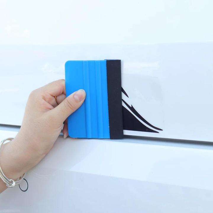 Plastic Felt Edge Squeegee 4 Inches for Car Vinyl Scraper Decal Applicator Tool 1 pcs (with Black Felt Edge)