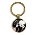 2021 New Style Jeff and Jane The Killer Pendant Keychain Creepypasta Creepy Pasta Ticci Toby Fashion Glass Key Ring Jewelry. 