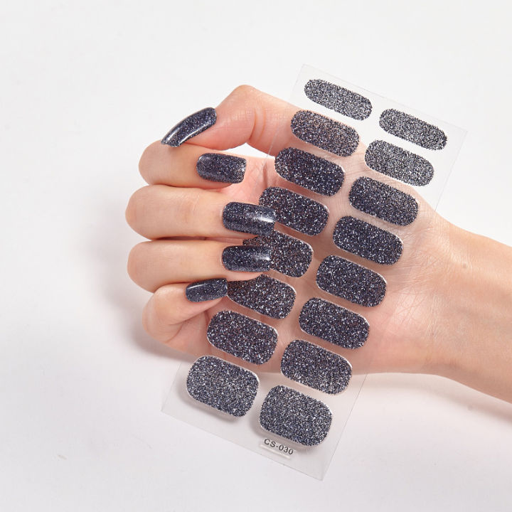 16 Small Nail Stickers Autumn And Winter Solid Color Nail Stickers Simple Waterproof Nail Stickers Full Color Nail Art Stickers Yao Store