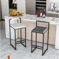 DECOR 38101 Classic Bar Stool / Breakfast Stool / High Stool Barstools Counter Height, Modern Bar Stool Kitchen Breakfast Chair with Grey Cushion and Metal Legs - Golden. 