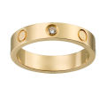 LOVE titanium steel ring 5A zircon with diamond 18K gold ring. 