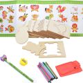 Kids Wooden Stencils Drawing and Puzzle Kit Best Learning Toy For Kids Pack of 12. 
