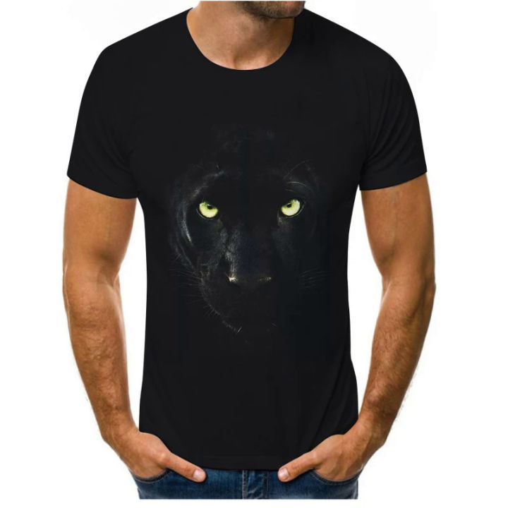 Lion Tiger T-shirt Men's Painting Photo 3D Printing Hip Hop Streetwear Loose Comfortable Fabric O-Neck Men's T-shirt
