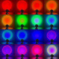 Mini USB Sunset Lamp Led Projector Night Light 16 Colors Switch Rainbow Atmosphere Home Bedroom Background Wall Decoration Gift. 