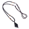 Natural Black Tourmaline Stone Necklace Crystal Black Tourmaline Pendant. 