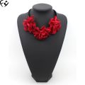 European and American fashion leather rope handmade cloth art flower beautiful necklace FY18121210. 
