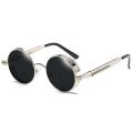 Round Metal Sunglasses Steampunk Men Women (Gold+Orange). 