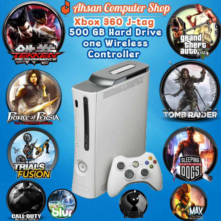 Xbox 360 j-tag offline - fat model with 500 GB hard 1x wireless controller and free Games