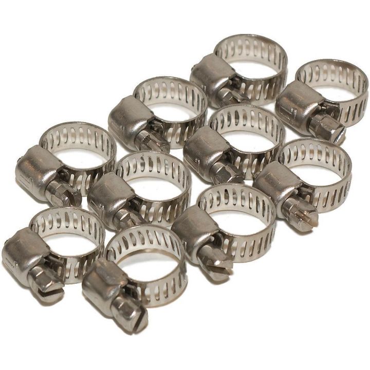 10 Pcs Stainless Steel Mini Jubilee Fuel Hose Clamps Pipe Clips Fastener For Home Tools