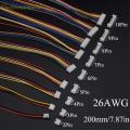 10Sets Micro JST 2.0 PH Male Female Connector 2/3/4/5/6/7/8/9/10-Pin Plug With terminal Wires Cables Socket 200MM 26AWG. 
