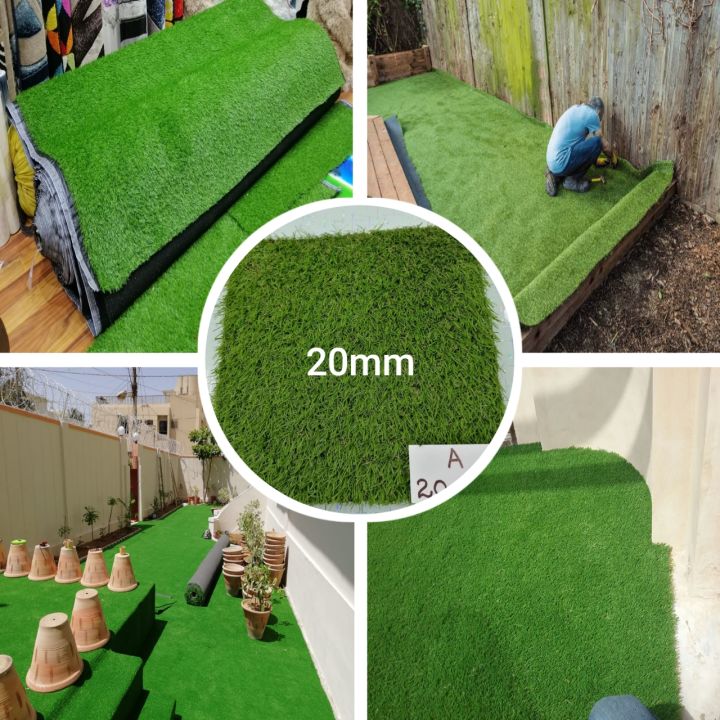 Real Feel Artificial Grass Plastic PP PE 20mm for Balcony Terrace Green Wall Indoor Outdoor Washable