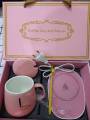 Electric Heating Cup Pad with Ceramic Mug, Lid & Spoon / Portable Coffee Heating Mug Set / Power Plug Heating Mug Warmer /Electric Coffee Cup Warmer / Automatic Coffee Warming Ceramic Cup. 