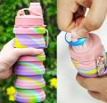GoBox, Collapsible Silicone Water Bottle/Coffee Cup/Food Basket: Adjustable 500ml/350ml sizes for outdoor fitness, travel, camping, and mountaineering. Portable, foldable, reusable, and leak-proof design. Ideal for kids and easy to carry.. 