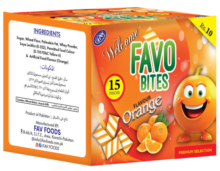 Delightful Crunch: Favo Bites Orange Biscuit & Cookies - 10 Rupees for a Pack of 18