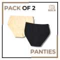 BIN-B Pack of 2 & 4 Underwear Panties for Girls Women| Soft Cotton Silk Panties for Girls| Black-Skin Color. 