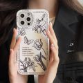 For iPhone 13 INS Luxury Vintage Flowers Pattern Patch Phone Case For iPhone 12 11 Pro 7 8 Plus X XS Max XR Silicone Back Cover. 