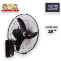 GFC Fans Wall mounted Bracket Fan - Deluxe Model 18 inches - Copper Winding for Room Black. 