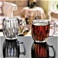 Tea & Coffee  Cut-Shaped Crystal Transparent Glass Mug. 